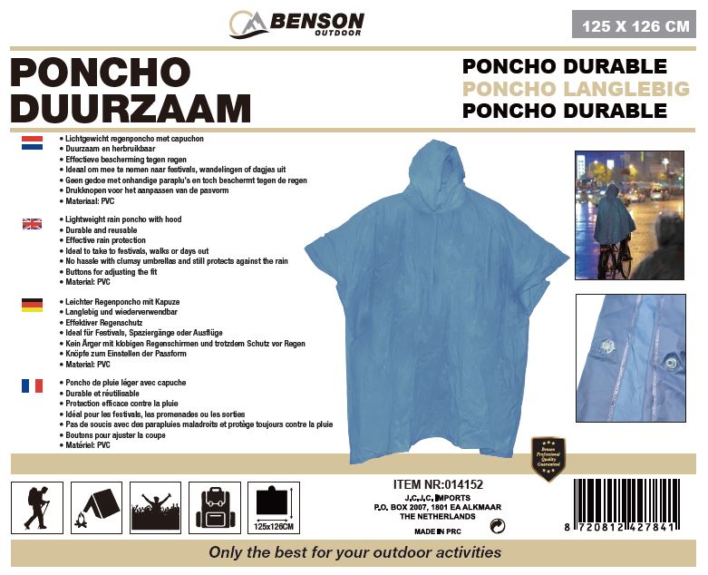 Poncho durable light blue