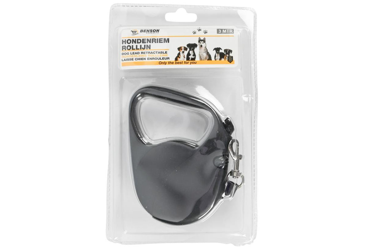 Dog lead retractable 3 m black