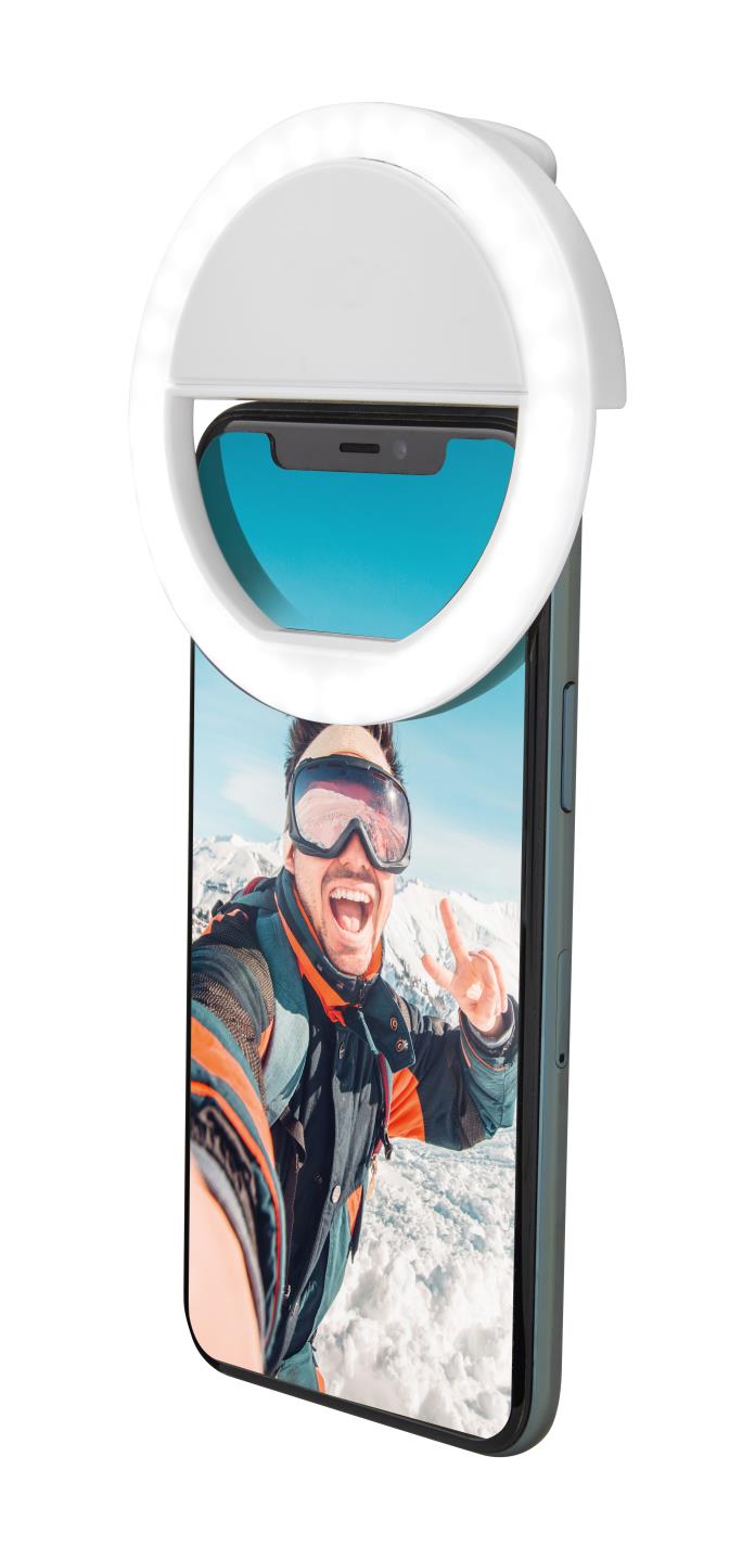 LED selfie ring light clip for telephone