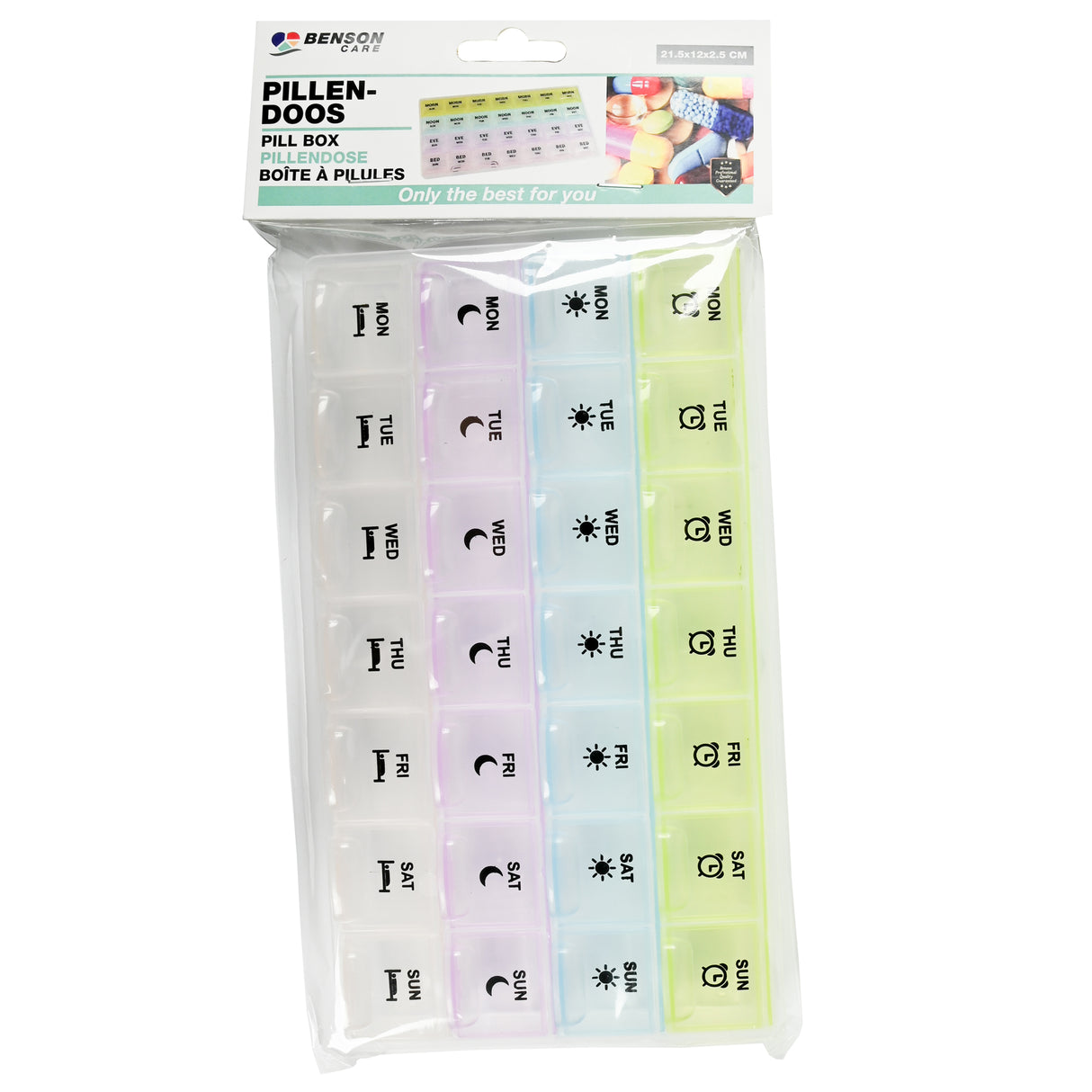 Pill box 7 days 4 compartments