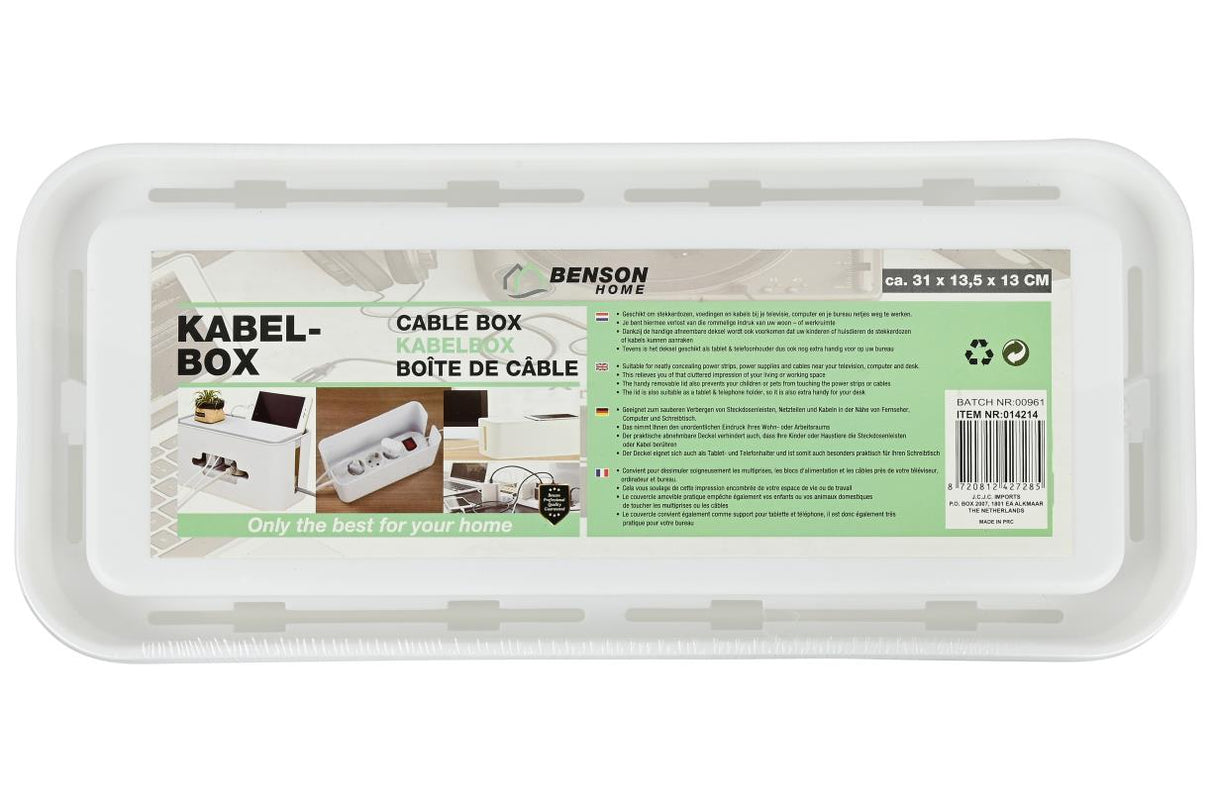 Kabelmanagementbox 31 x 13.5 x 13 cm wit