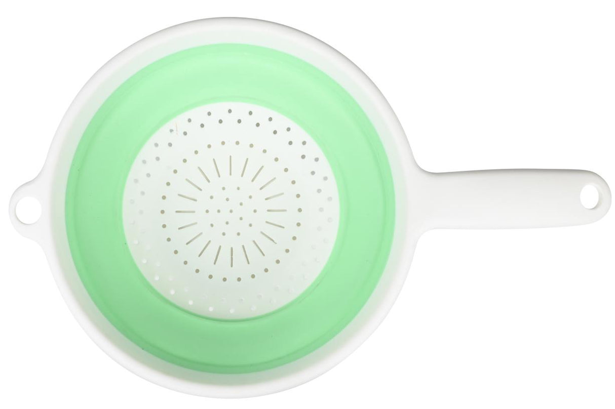 Passoire pliable ronde avec poignée vert
