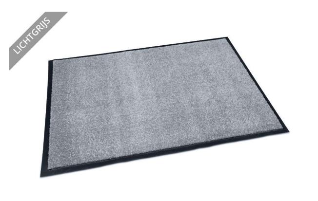 Deurmat schoonloop 90 x 150 cm lichtgrijs uni