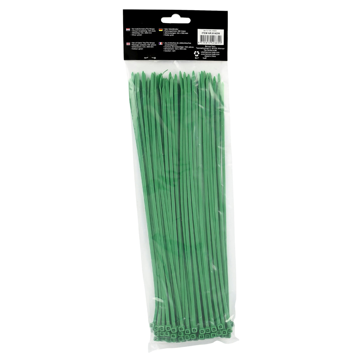 Cable ties 3.6 x 300 mm / 100 pcs green