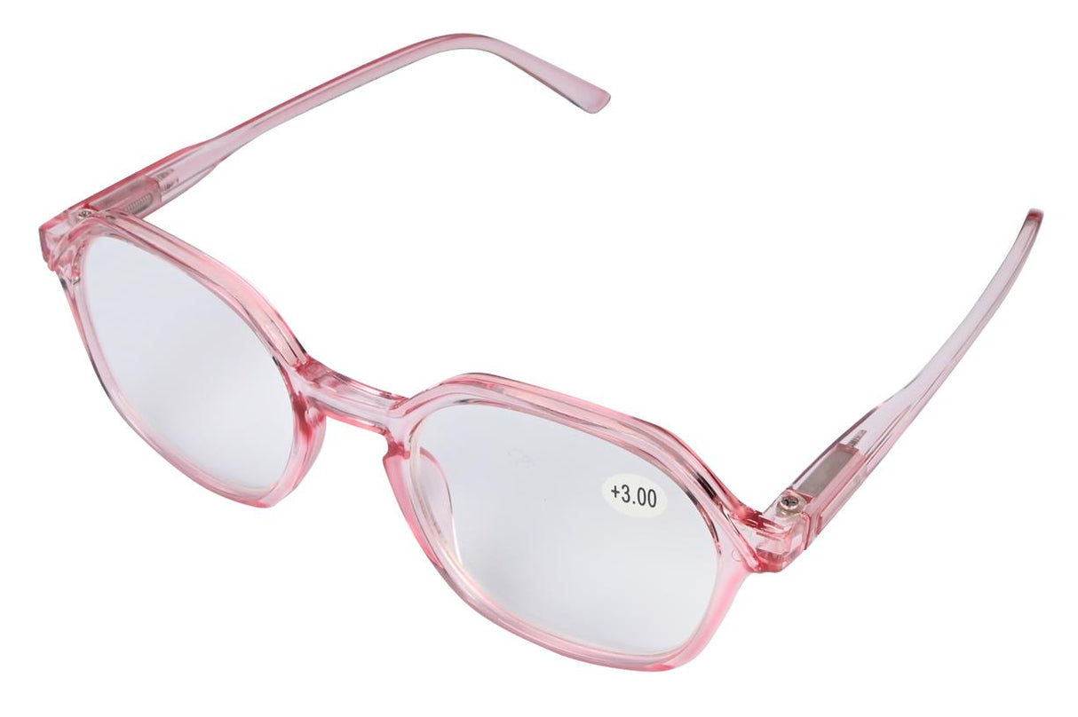 Leesbril Milaan transparant roze display