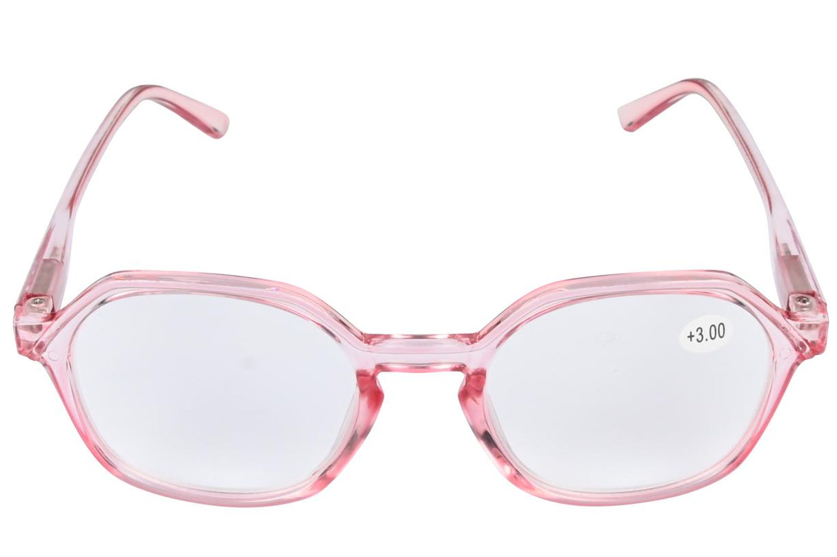 Leesbril Milaan transparant roze display