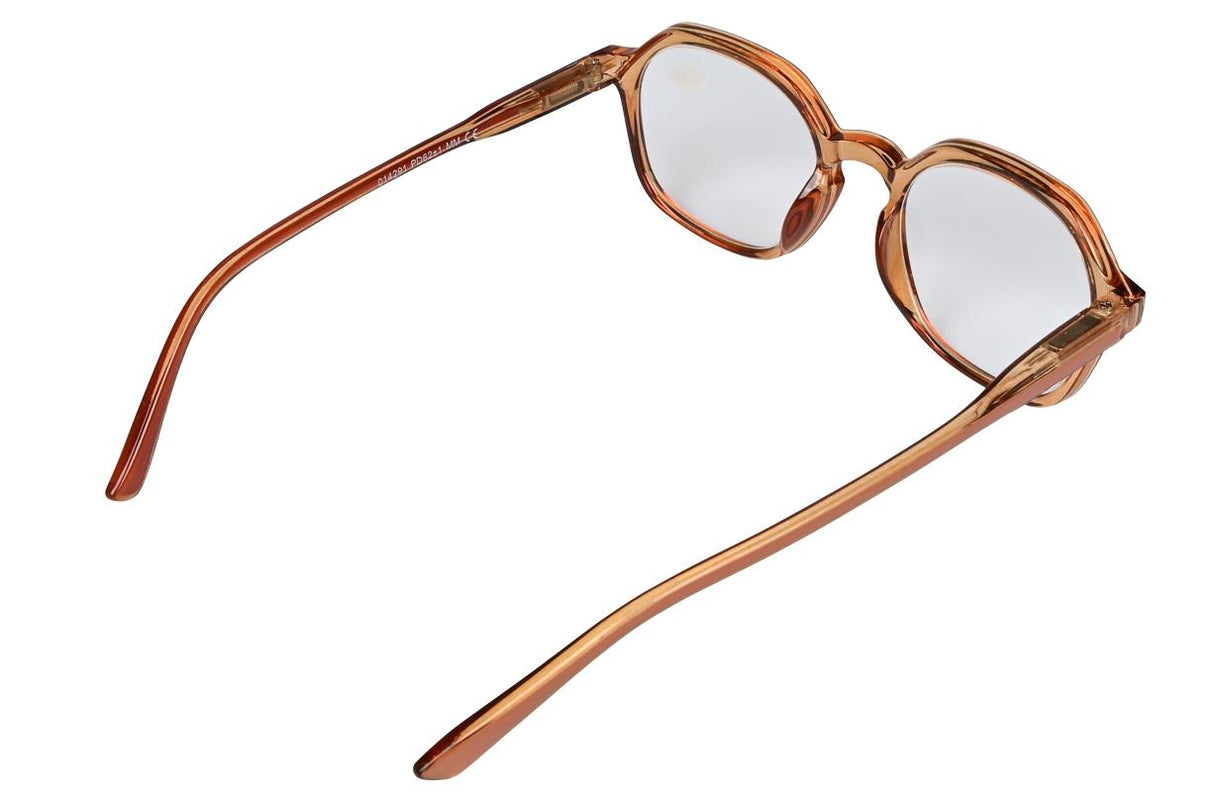 Leesbril Milaan transparant bruin display