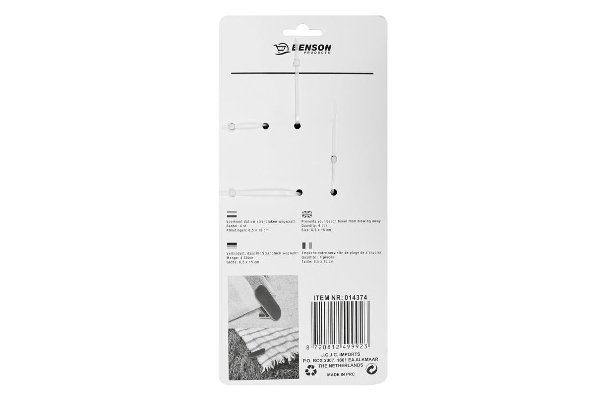 Strandlaken klem 4 dlg