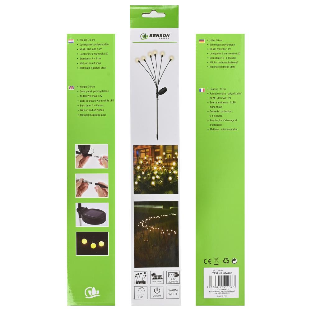 Garden light solar 6 sphere flex