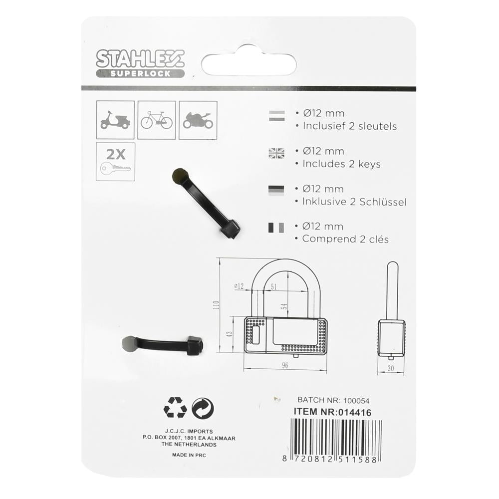 Bügelschloss 588 96 x 110 mm