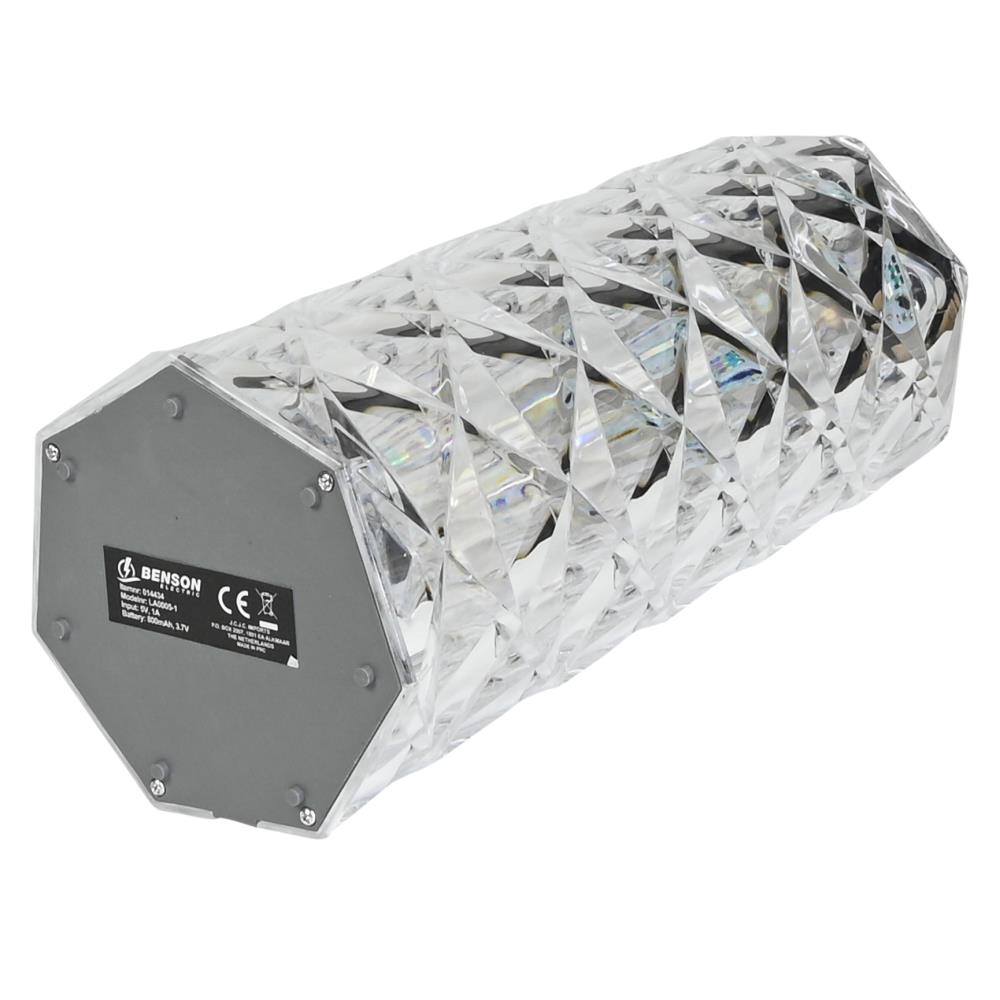 Lampe de table LED cristal rechargeable + télécommande