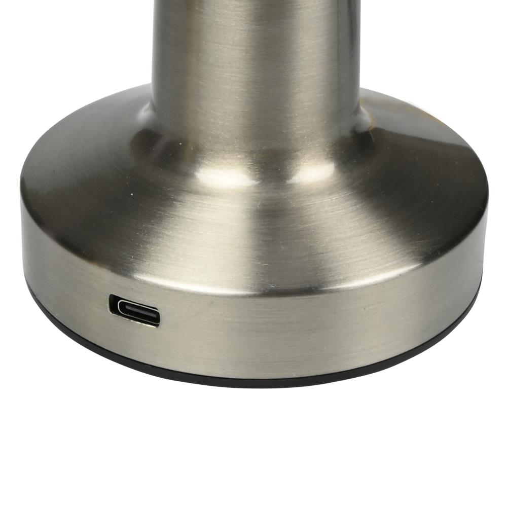 Lampe de table LED rechargeable touch gradable argent display