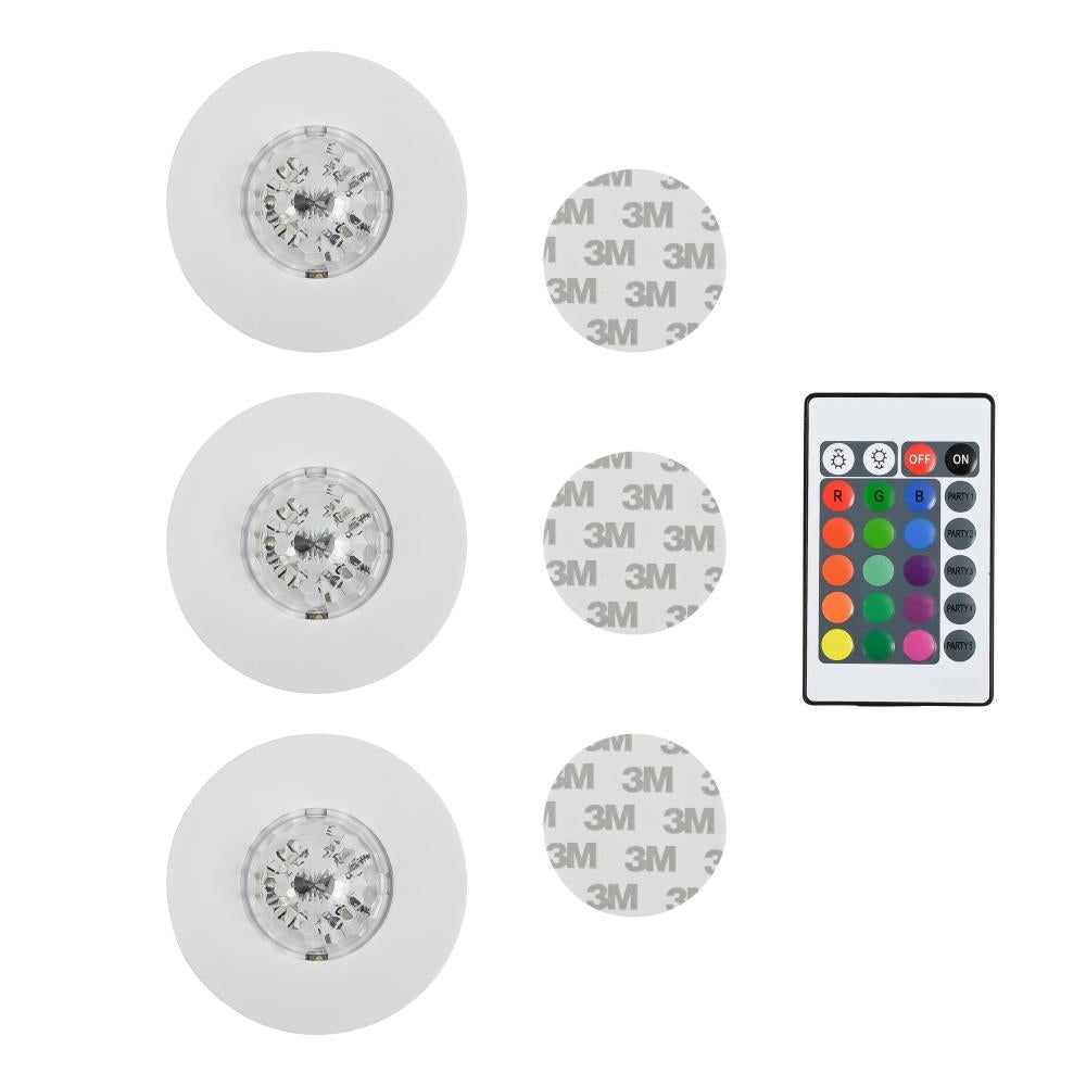 LED disco party licht met afstandsbediening 3 dlg