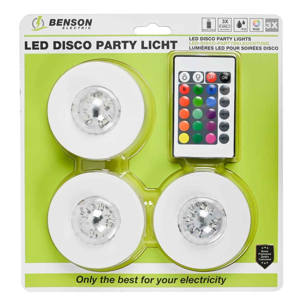 LED disco party licht met afstandsbediening 3 dlg