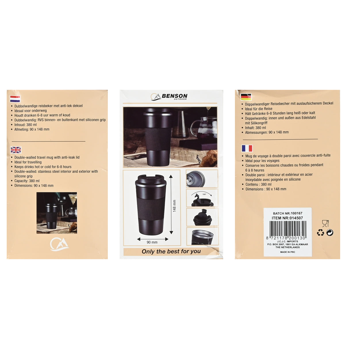 Reisbeker dubbelwandig