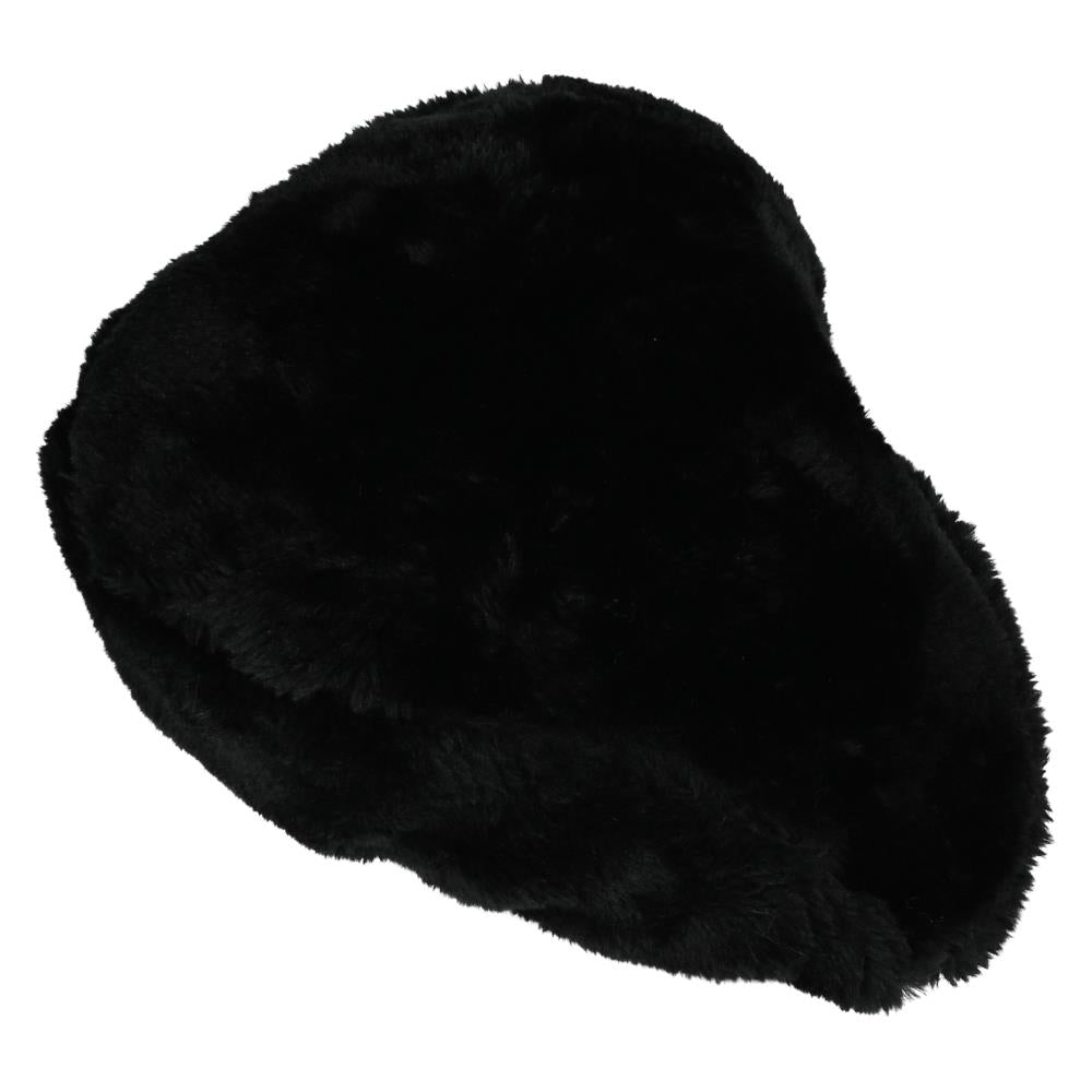 Saddle cover fur soft black