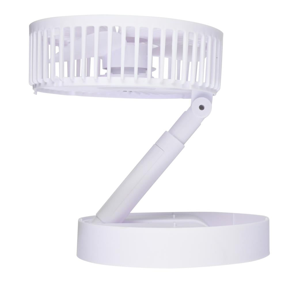Fan foldable and rechargeable white