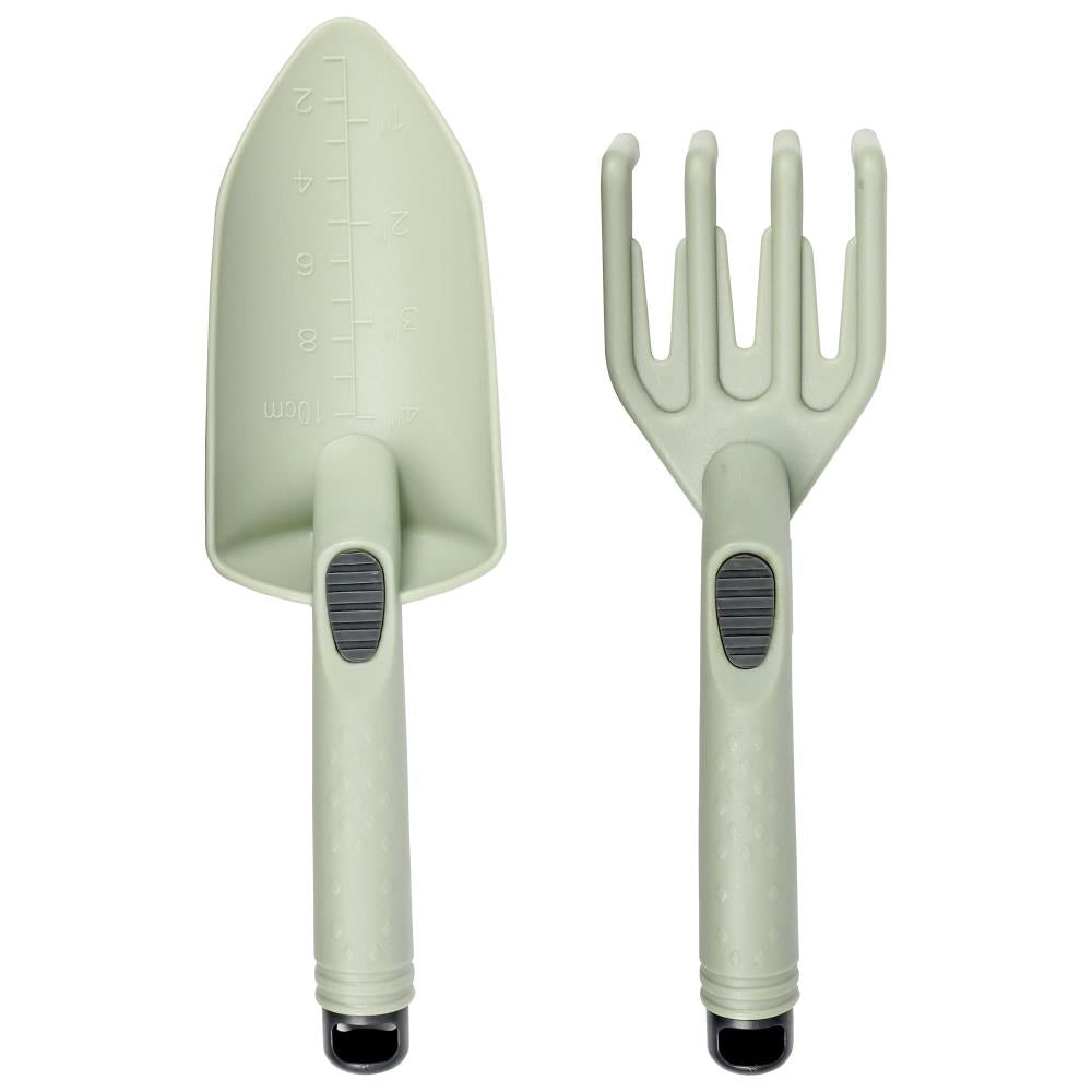 Tuingereedschap set 2 dlg kunststof groen