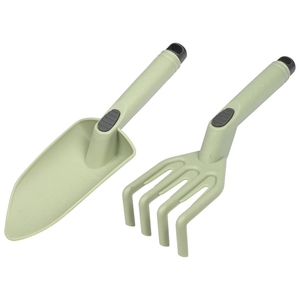 Tuingereedschap set 2 dlg kunststof groen