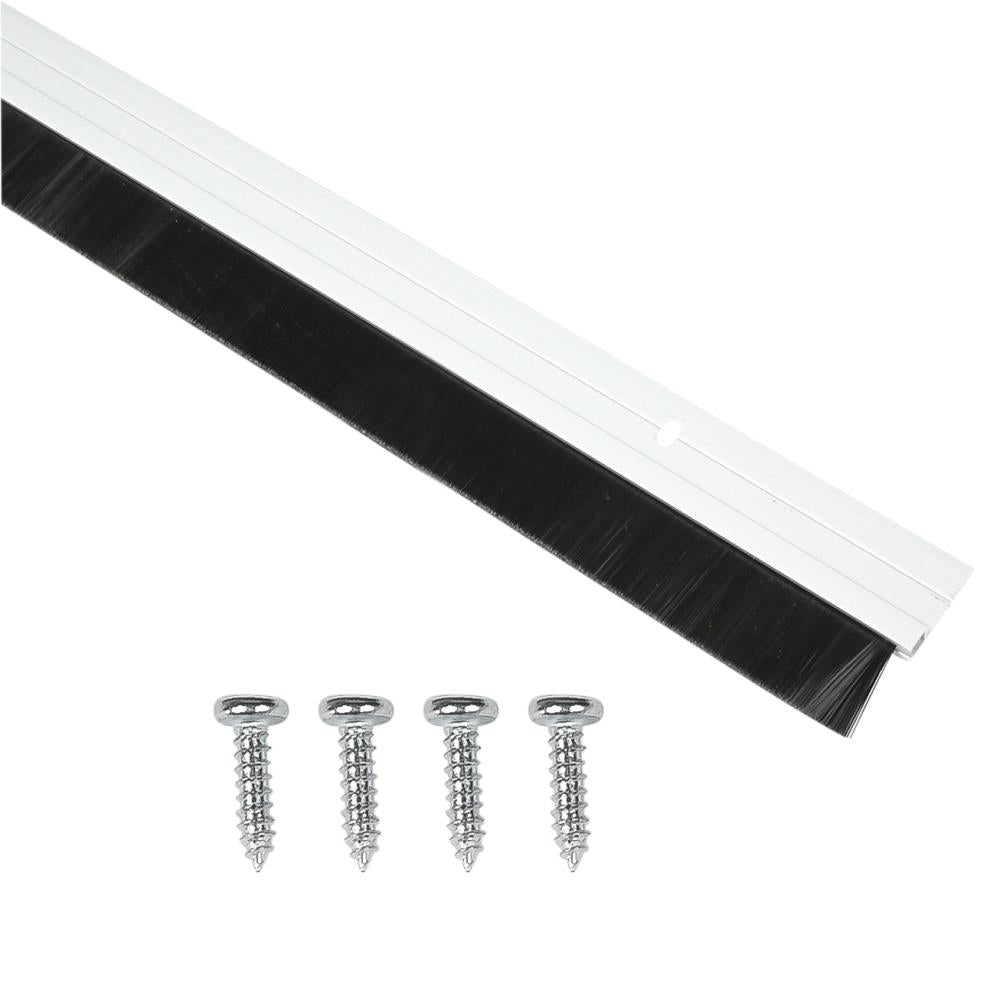 Tochtstrip borstel 100 cm aluminium zilver