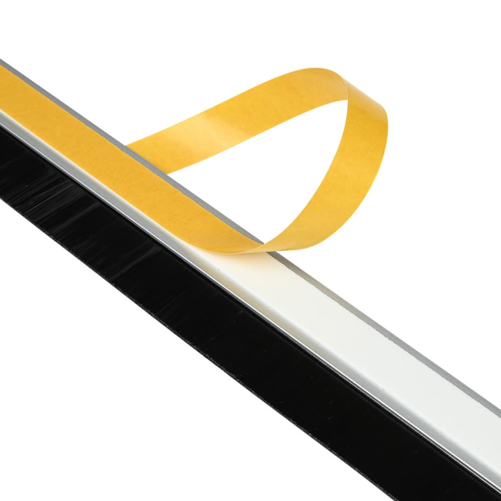 Tochtstrip borstel 100 cm aluminium zilver
