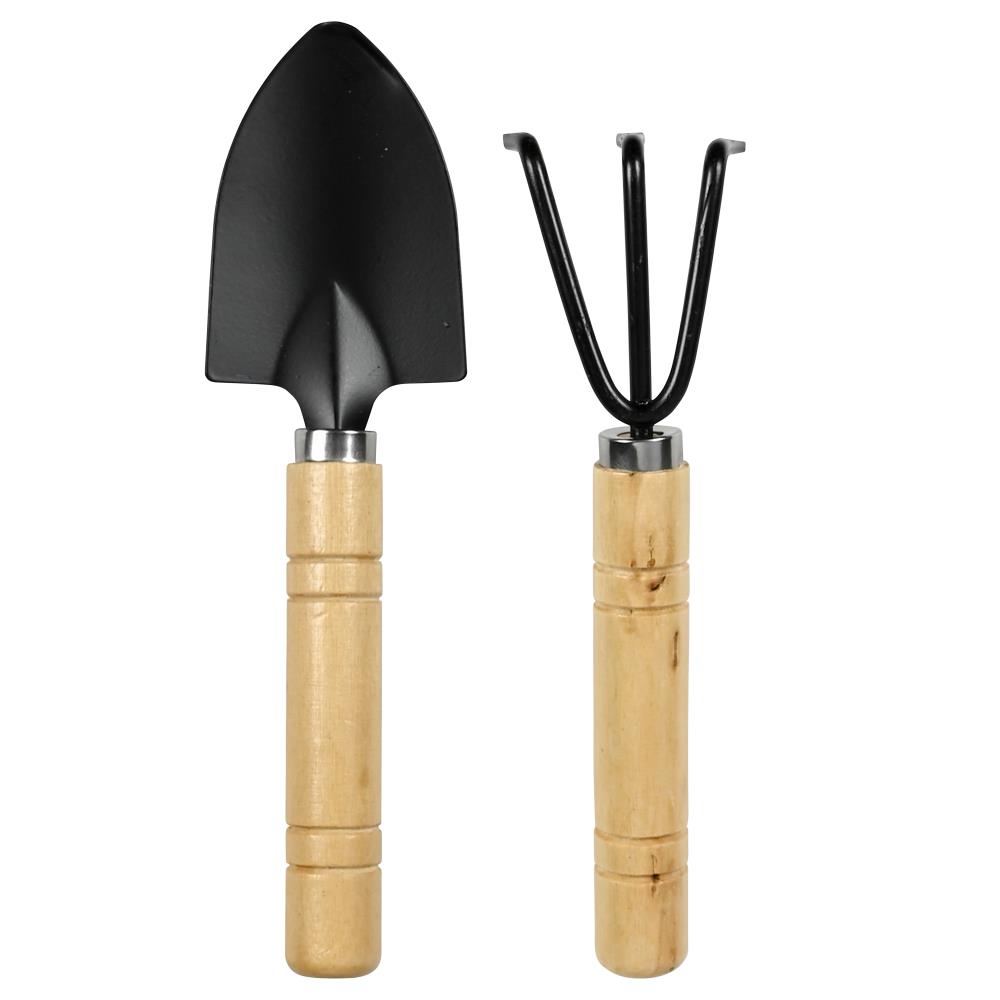 Tuingereedschap set 2 dlg mini houten handvat