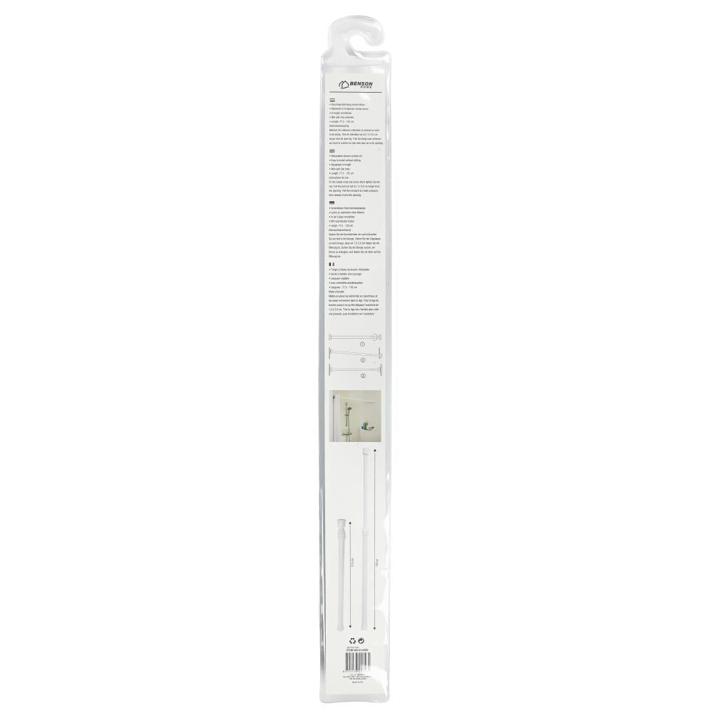 Douchegordijnstang 77,5 - 135 cm wit