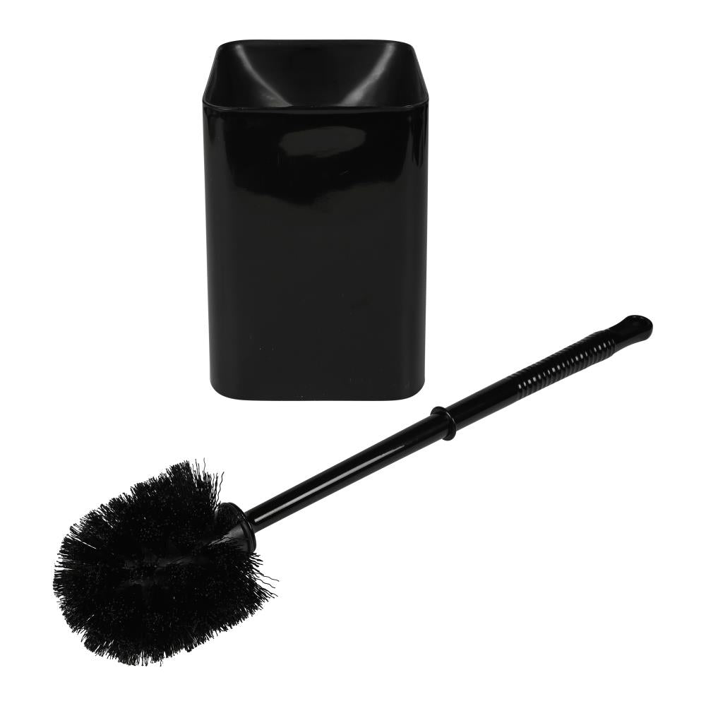 Toilet brush + holder black square