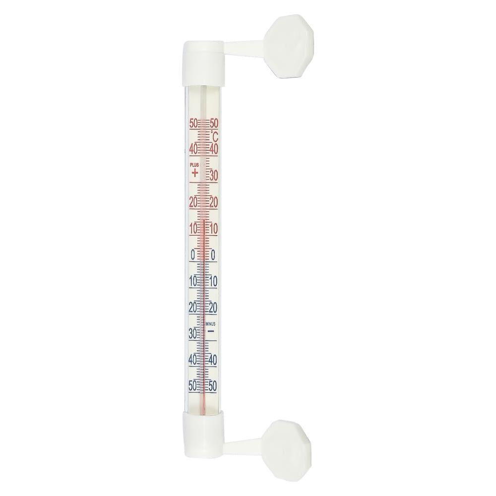 Thermomètre extérieur avec ventouse blanc 21 cm