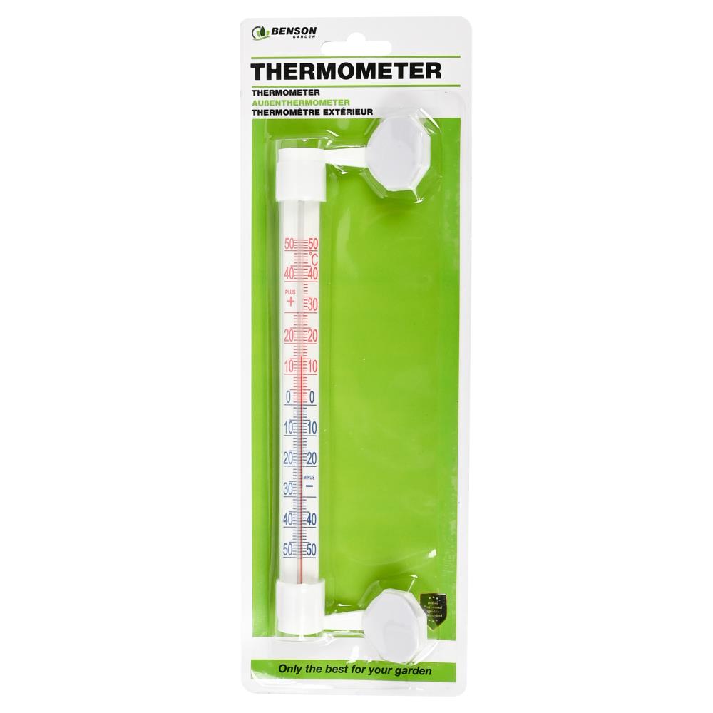 Thermomètre extérieur avec ventouse blanc 21 cm