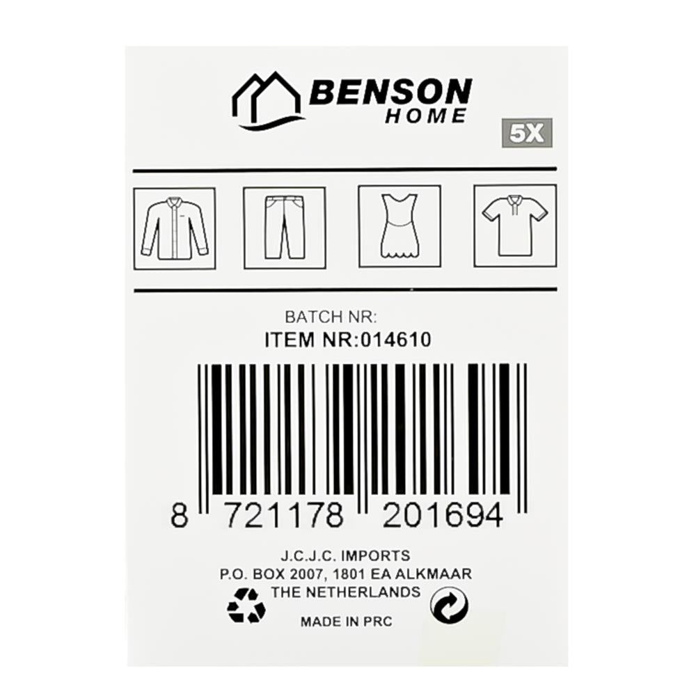 Clothes hangers metal with anti-slip coating 5 pcs black
