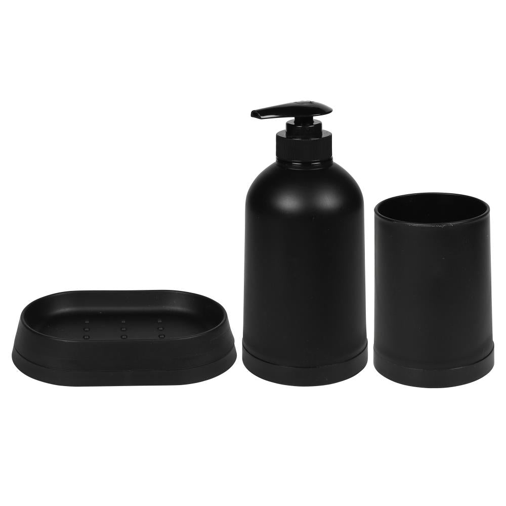 Badkamerset zwart 3 dlg