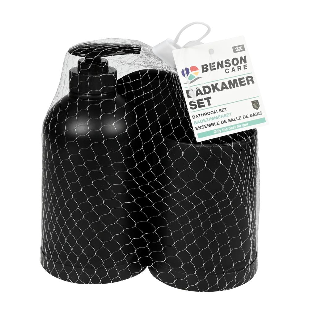 Badkamerset zwart 3 dlg