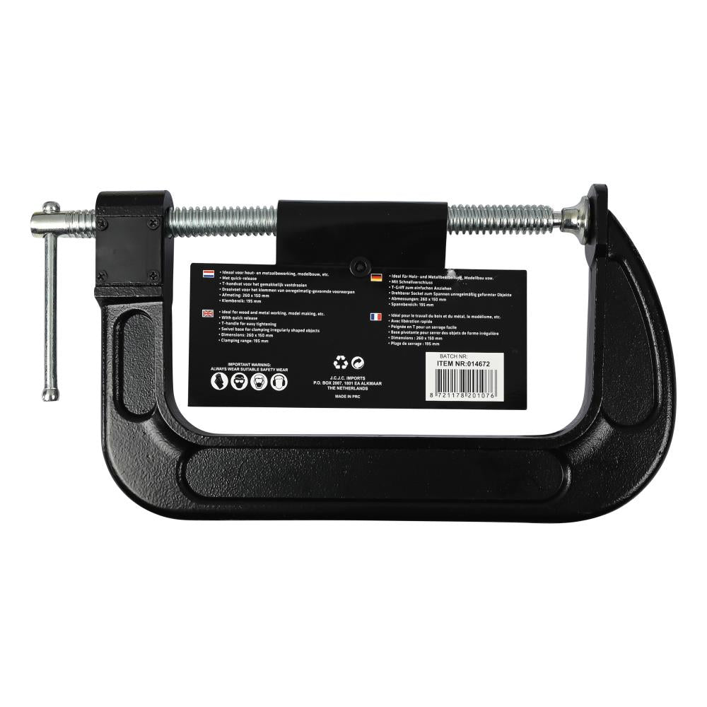 G-klem 260 x 150 mm quick release