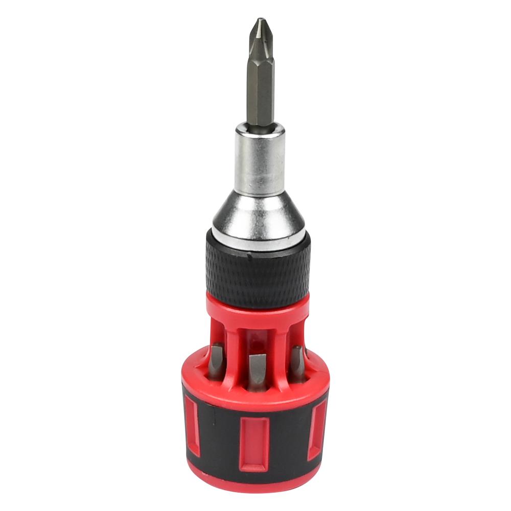 Schroevendraaier ratel stubby met bits 7 dlg