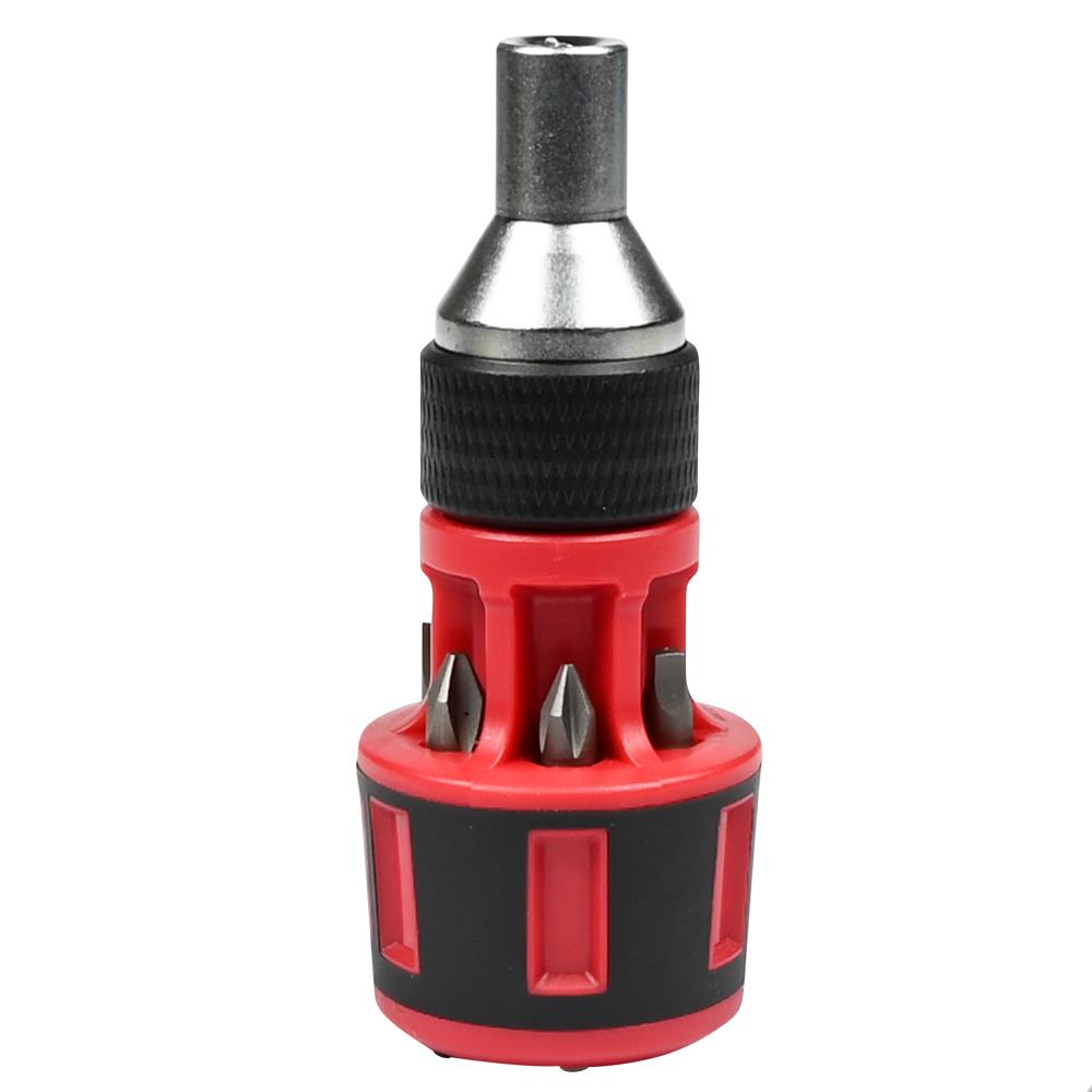 Schroevendraaier ratel stubby met bits 7 dlg