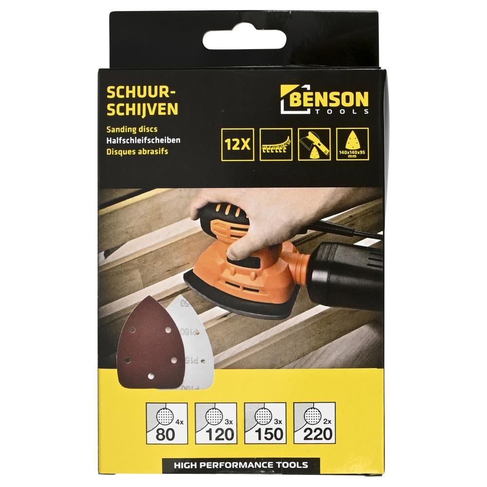 Sanding discs 140 x 140 x 95 mm 12 pcs triangle