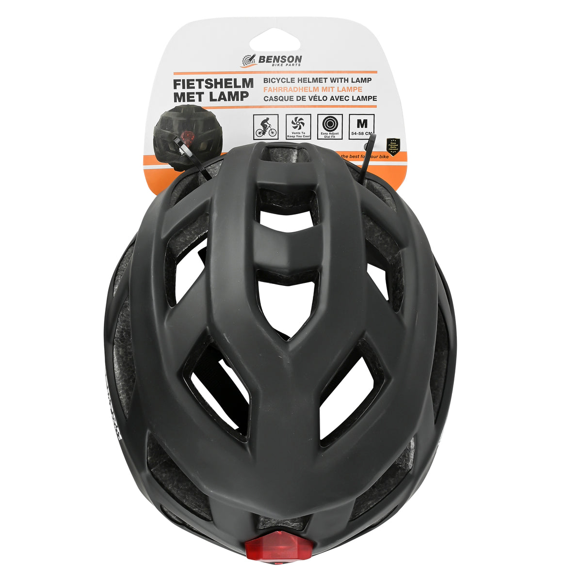 Fahrradhelm für Erwachsene mit Beleuchtung schwarz M
