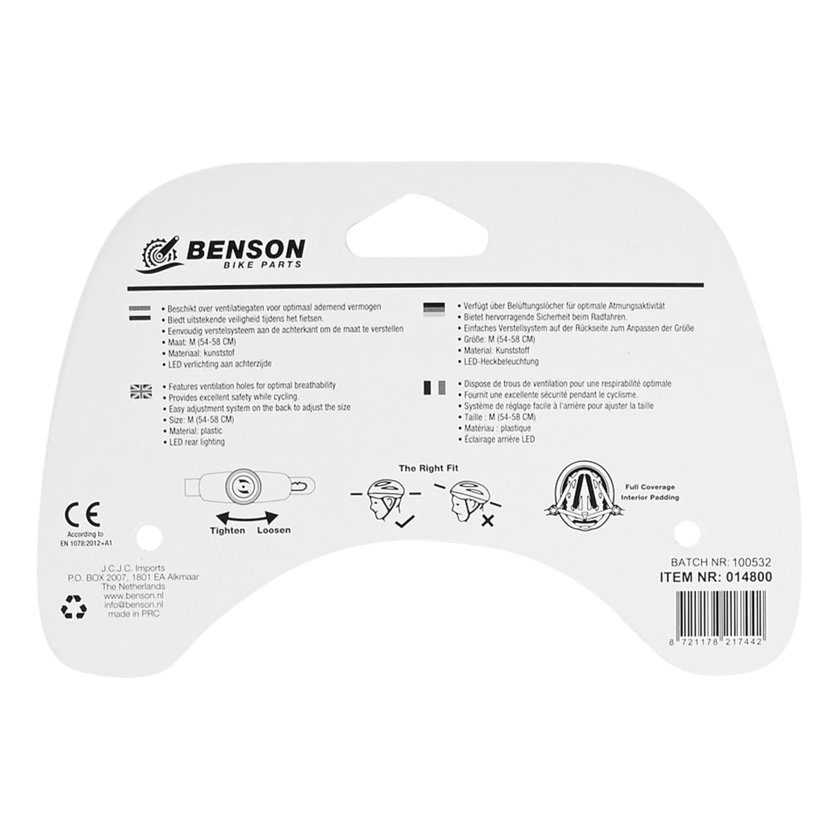 Casque de vélo adultes avec éclairage blanc M