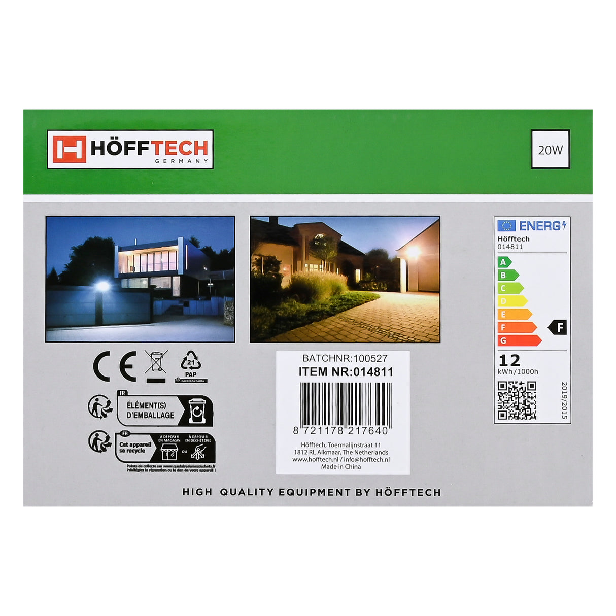 LED straler ultra flat 20W IP65 + sensor