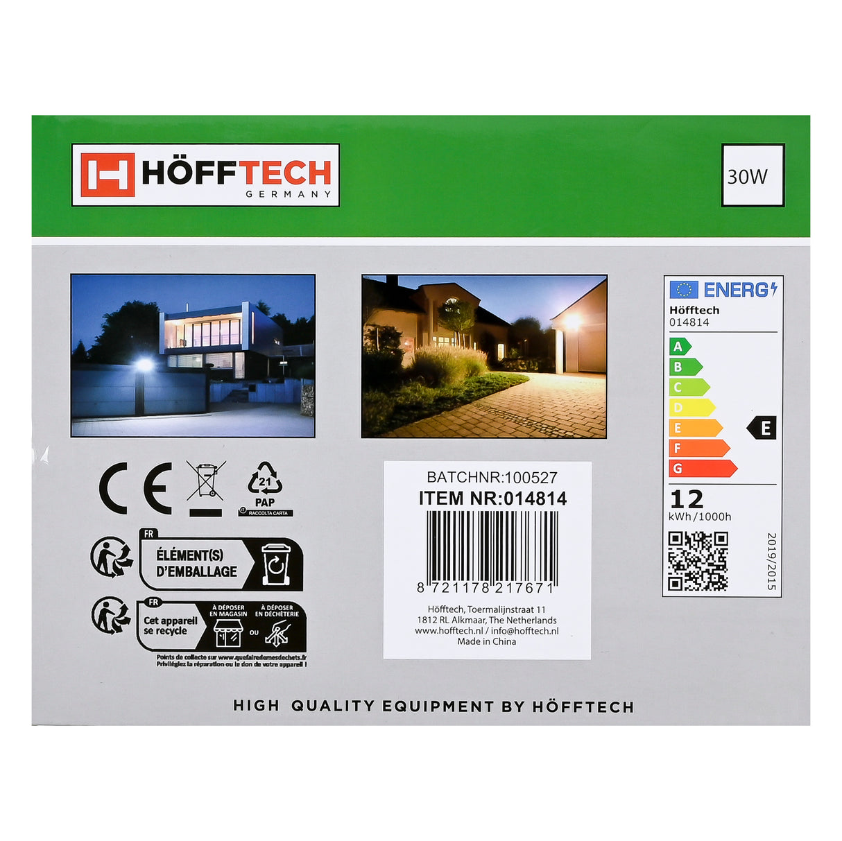 LED spotlight flat 30W SMD + sensor