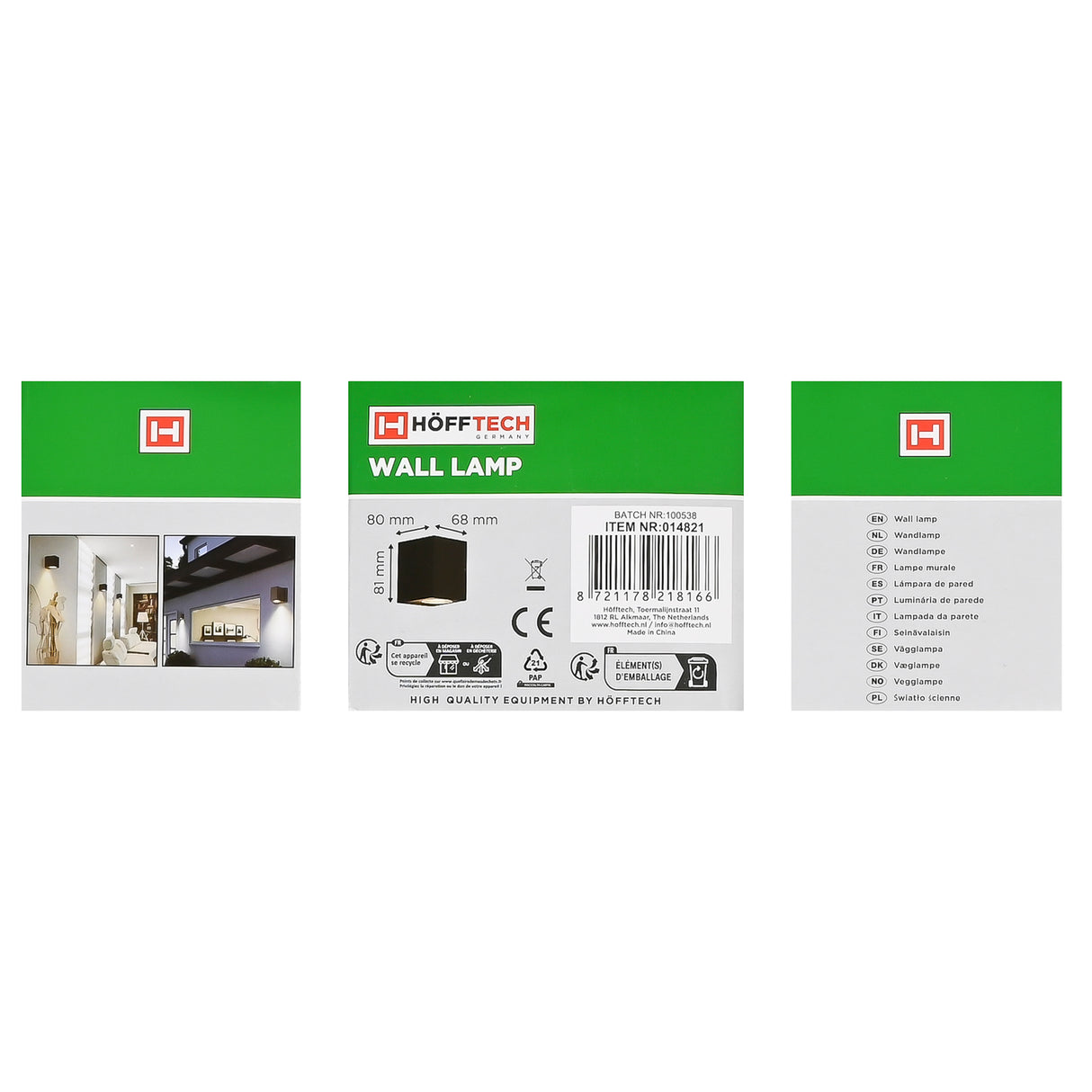 Lampe murale carré IP65