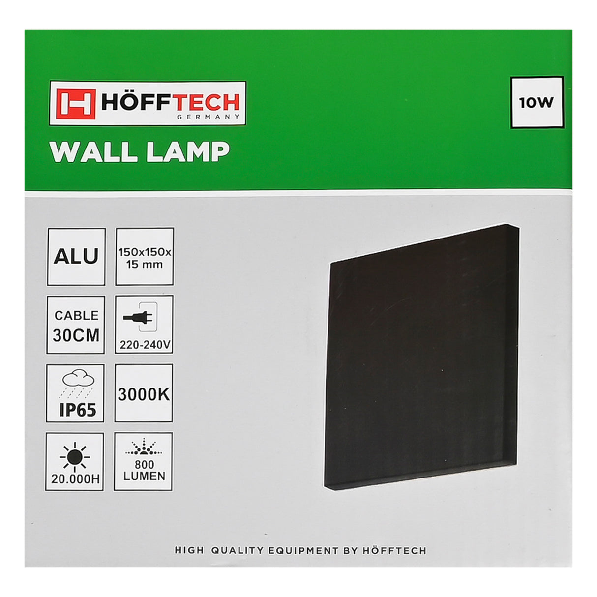 Applique carrée plate 10W