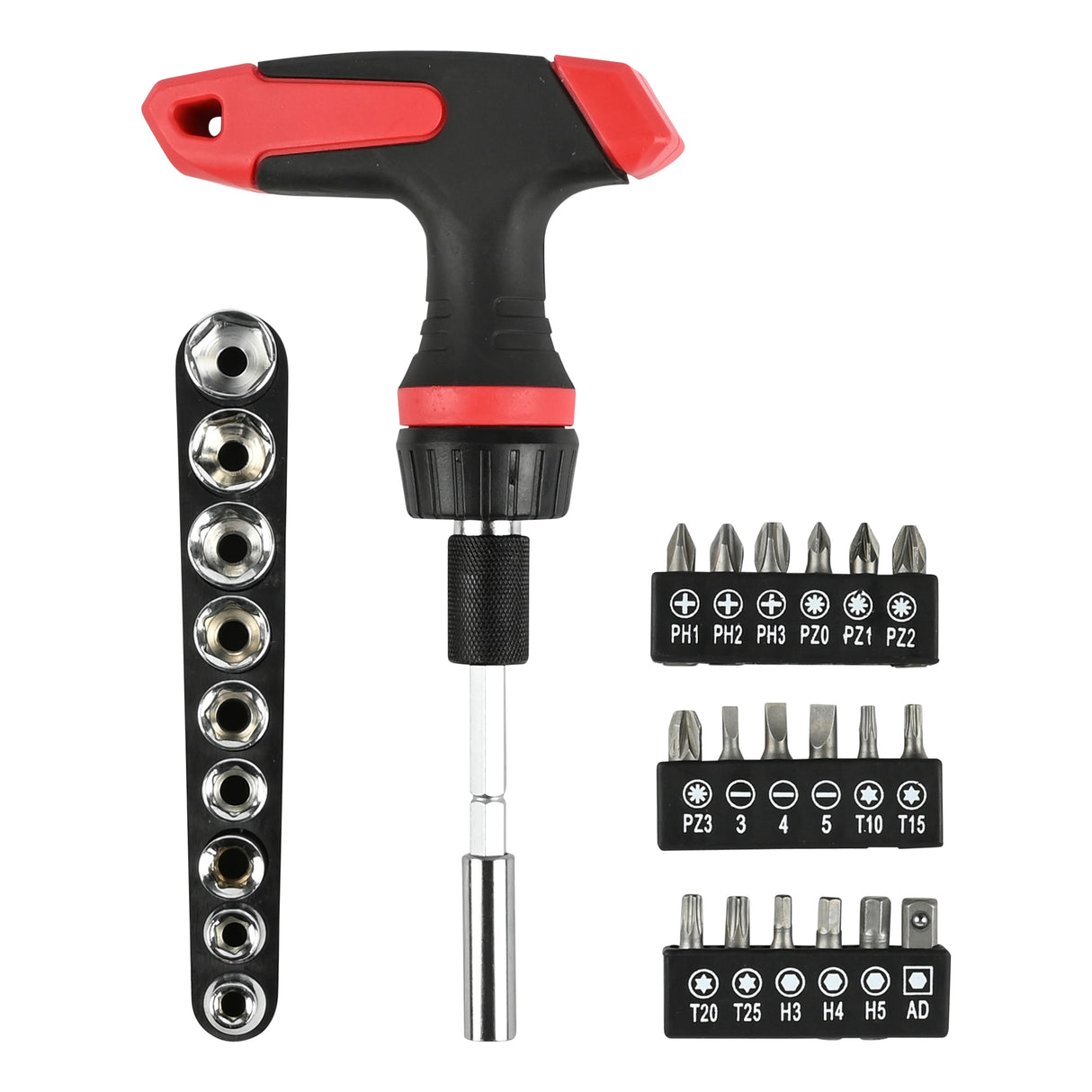 Ratchet T-handle socket bits 29 pcs