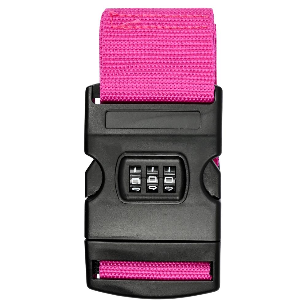 Sangle de bagage + verrou à combinaison fuchsia