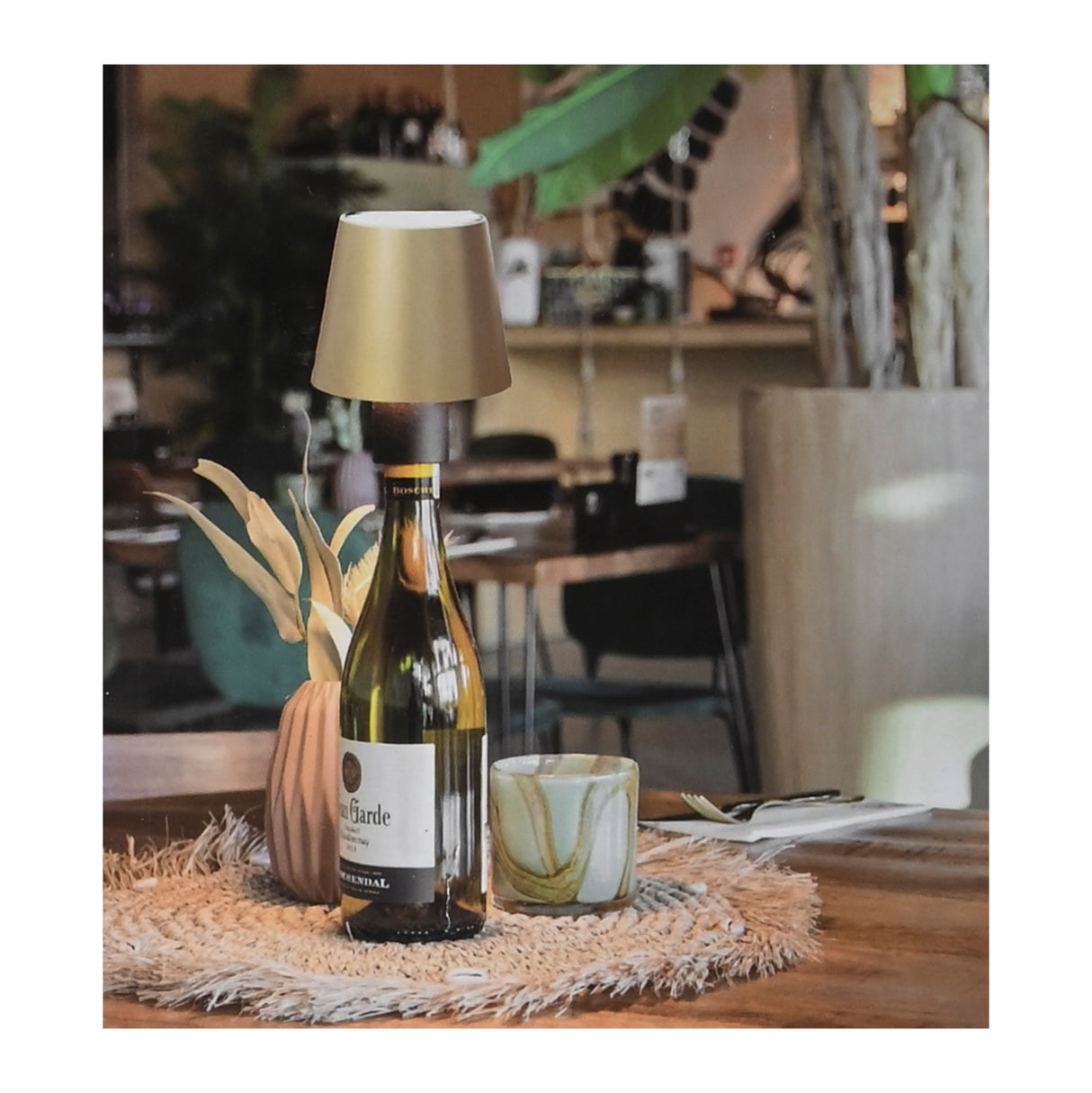 Lampe bouteille or