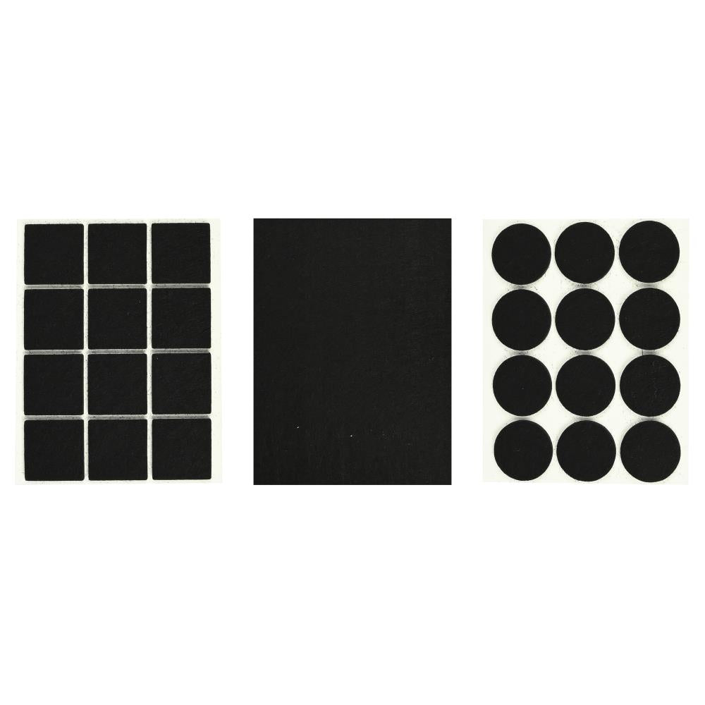 Anti-scratch felt 25 pcs black