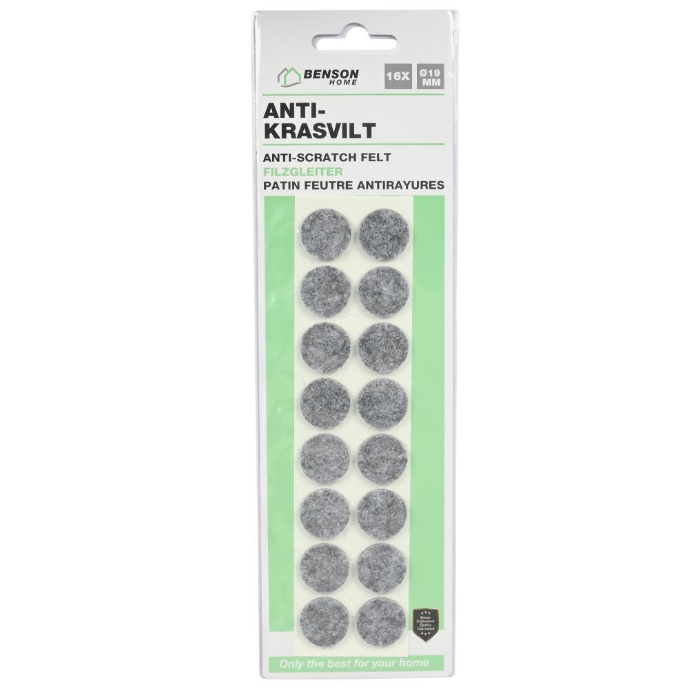 Antikrasvilt ø19 mm 16 dlg grijs