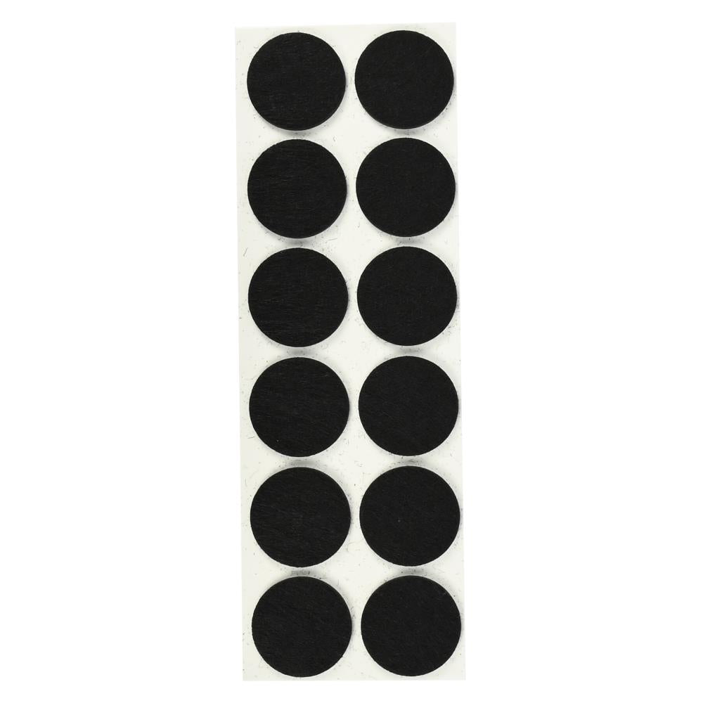 Anti-scratch felt ø28 mm 12 pcs black