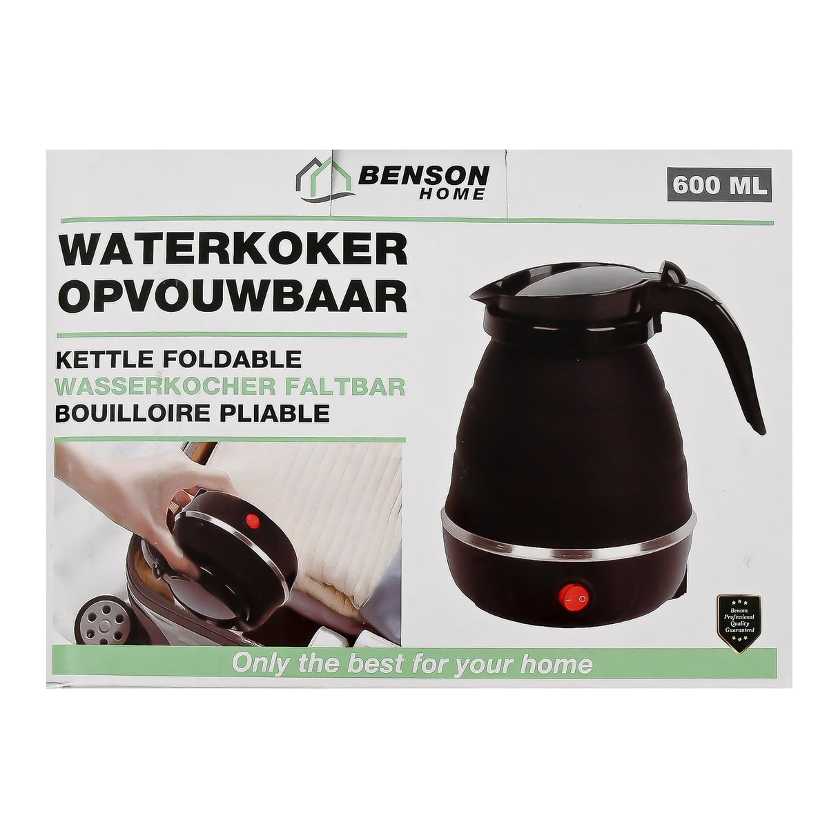 Waterkoker opvouwbaar 600 ml zwart